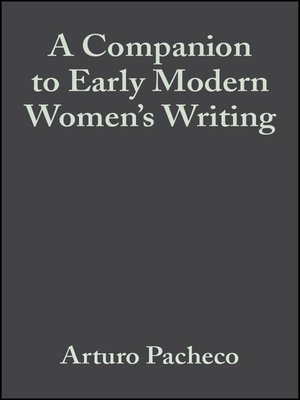 cover image of A Companion to Early Modern Women's Writing